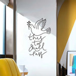 autocollant mural oiseau vol minimaliste adhésif noir texte passegalement résistant eau décoration intérieure moderne