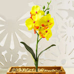 décoration intérieure orchidée artificielle violette blanche rose pot bois festive chambre