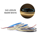 ruban led blanc chaud 120leds 240leds smd 2835 12v 3000k moderne adhésif
