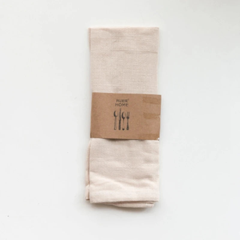 serviettes table coton lin violet bleu marine vert gris beige rouge classique 40x30cm