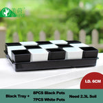 Bacs pépinière modernes pots 6cm blancs poignées ridés plantes intérieuresDecorationMaison