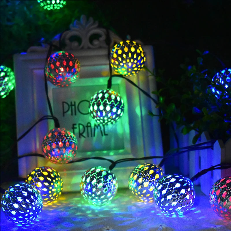 guirlande lumineuse solaire 10 20 leds multicolore translucides moderneextérieur festive