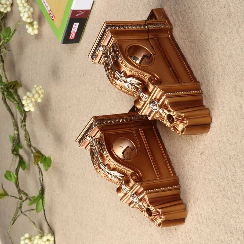 support mural ornement sculpté dorure baroque horloge non fonctionnelle argent or