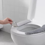 coussin toilette auto adhésif coton tissé motifs gris moderne respectueux environnement