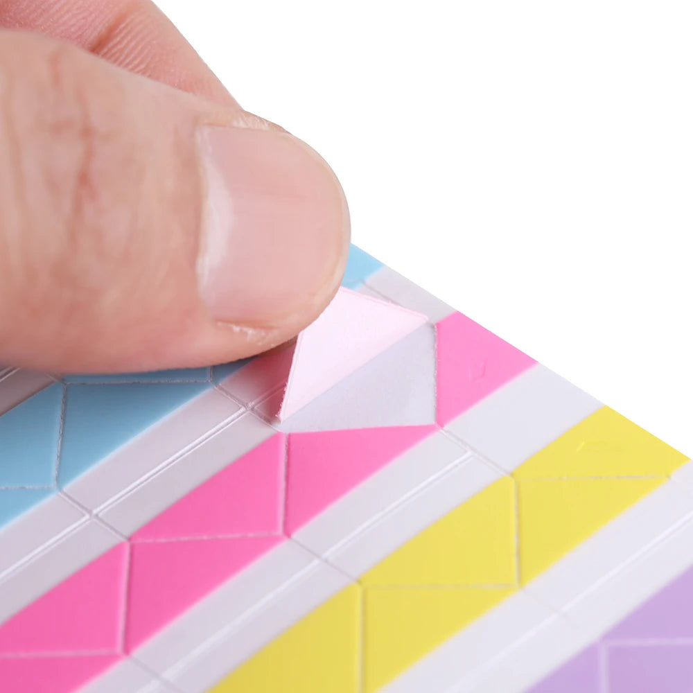 autocollants photo corner protecteurs scrapbooking stickers cadre moderne triangles lignes bleu rose vert