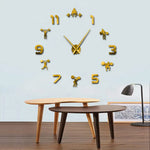 Horloge murale sportive DIY chiffres détachables personnes haltères moderne argentée