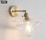 applique murale or transparent moderne vintage vis striée led chambre