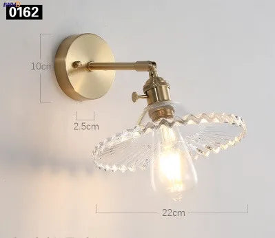 applique murale or transparent moderne vintage vis striée led chambre