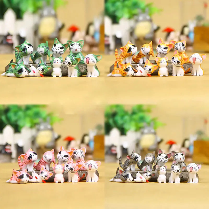 figurines chats miniatures decoration jardin couleurs variées cartoon mignon diy accessoires maison artisanat paysagismeextérieur