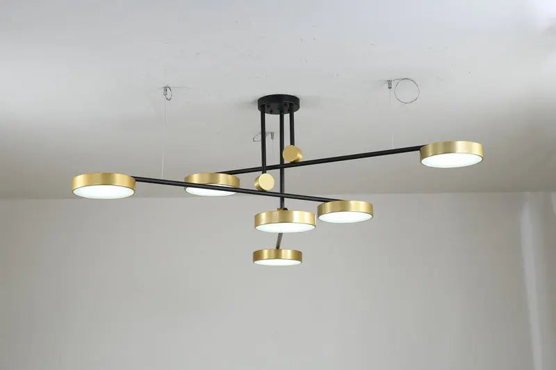 suspension lumineuse moderne minimaliste noir doré lumières led dimmable chaine