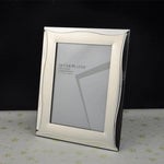 cadre photo rectangle argenté alliage métal surface brillante élégant ondulations décoratives posable 9x13cm