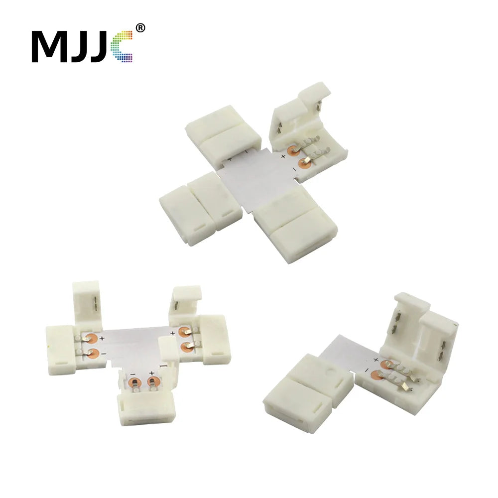 connecteur ruban led blanc plastique adhésif moderne 24v shape 8mm 10mm