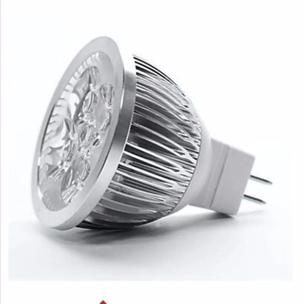 ampoule led 12v mr16 3w 4w 5w argentée grille refroidissement moderne haute puissance