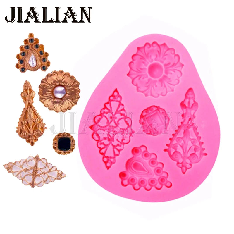 moule silicone fleurs 3d gateau decoration fondant chocolat non stick vintage ornementé