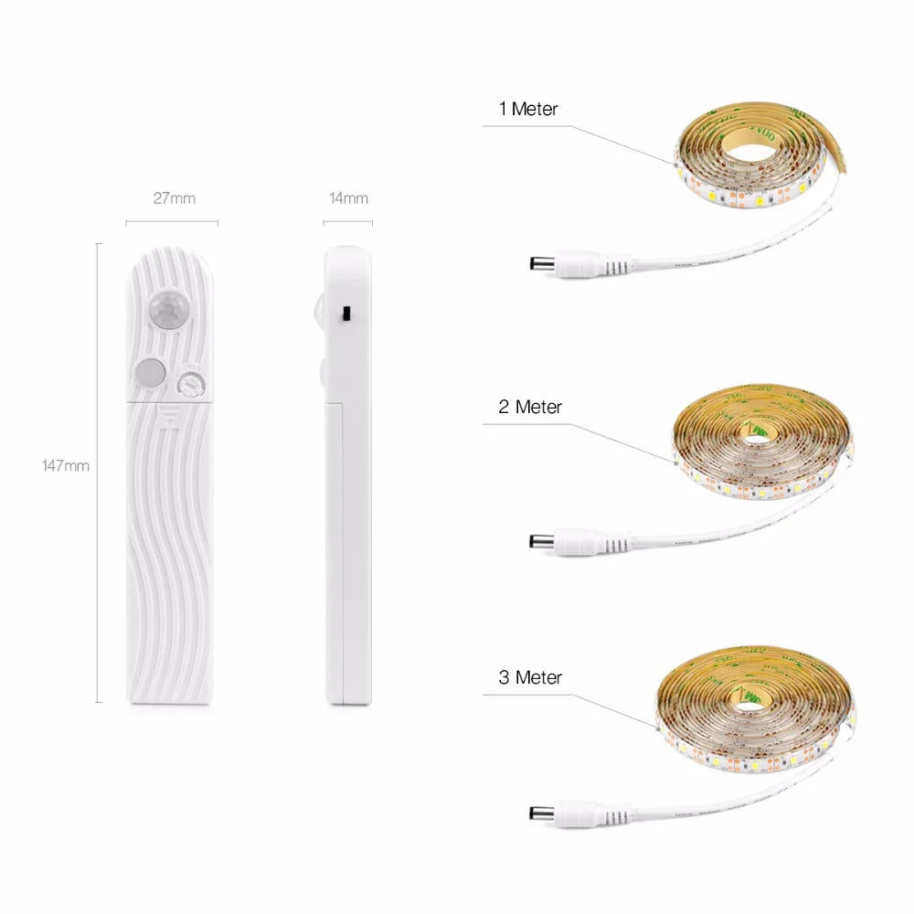 ruban led blanc adhésif sans fil détecteur mouvement 5v étanche 60 leds moderne