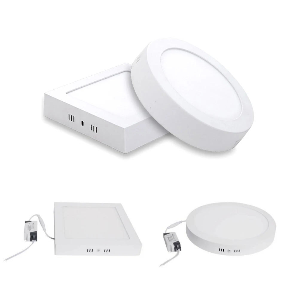 plafonnier led surface blanc moderne 24w 18w 12w 6w rond carré opaqué