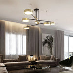 suspension lumineuse moderne minimaliste noir doré lumières led dimmable chaine