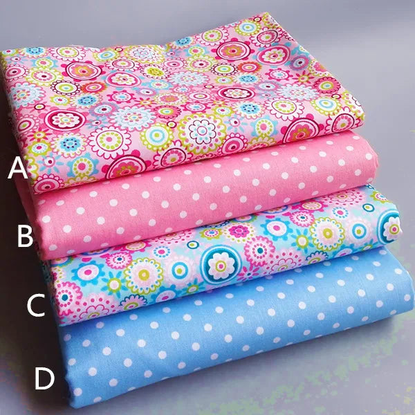 tissu coton rose bleu fleurs pois moderne patchwork scrapbooking couture artisanat
