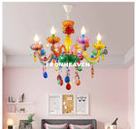 lustre artisanal multicolore verre soufflé motifs floraux vintage semi encastré(touches)