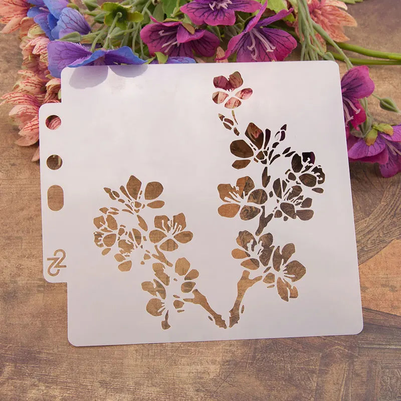gabarits peinture fleuris modernes blanc marron bricolage scrapbooking décoration papierOpaque minimaliste