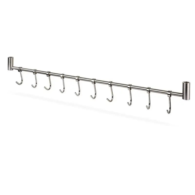 support mural crochet argenté moderne 10 crochets barres horizontalesacier inoxydable fixations vis