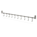 support mural crochet argenté moderne 10 crochets barres horizontalesacier inoxydable fixations vis