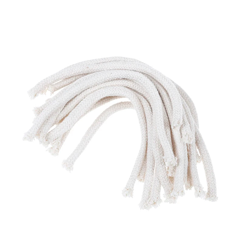 allumettes mèche tressée blanc rustique artisanal cordons tissés lampes huile décoration naturelle intérieur chaleureux