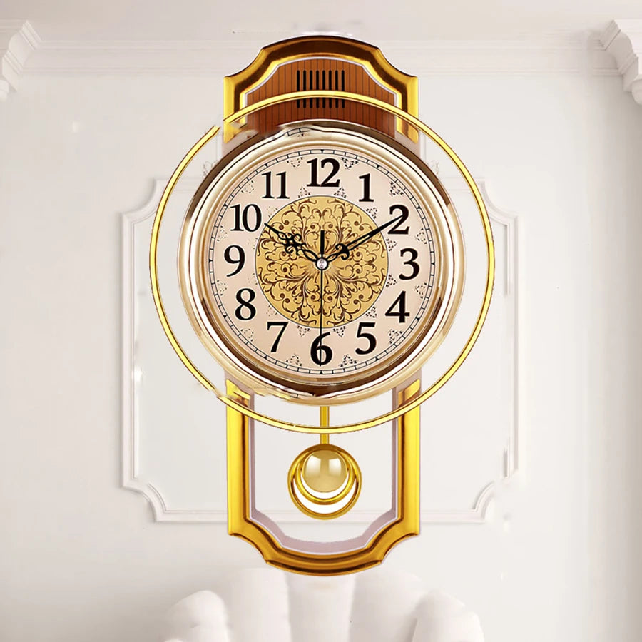 Horloge murale vintage pendule silencieuse noire