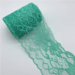 ruban dentelle brodé yards largeur 80mm polyester motifs floraux classique noir rouge vert bleu