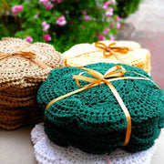 Napperon en crochet fait main rond 20cm - Déco vintage shabby chic pour table - Ombre Interieur