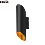 applique murale moderne noire dorée led bouton poussoir autonome fixations