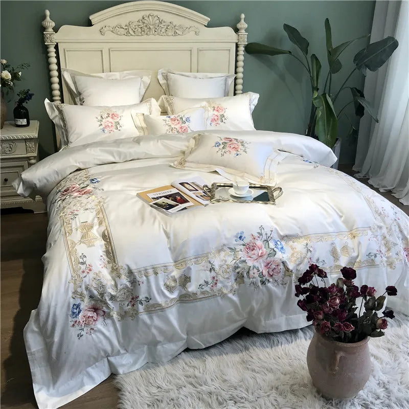 Ensemble complet de literie avec housse, taies d'oreiller et drap blanc