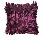 coussin carré brodé motif feuilles moderne poly couleur gris vert rouge violet