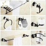 accessoires salle bain laiton noir cristal porte serviettes porte papier porte gobelets vaisselle