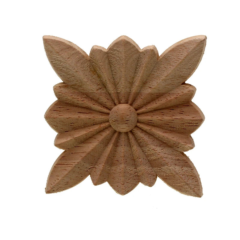 sculpture bois fleur artisanale pétales cercle brun clair décoration intérieure mur fixe semimanuel