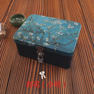 boîte bijoux métal fleurs bleu cadenas personnalisation vintage respectueuse environnement