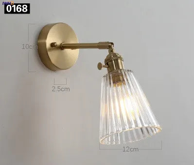 applique murale or transparent moderne vintage vis striée led chambre