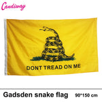 drapeau jaune noir serpent tread on me dorés bordure blanche classique patriotiqueextérieur Polyester