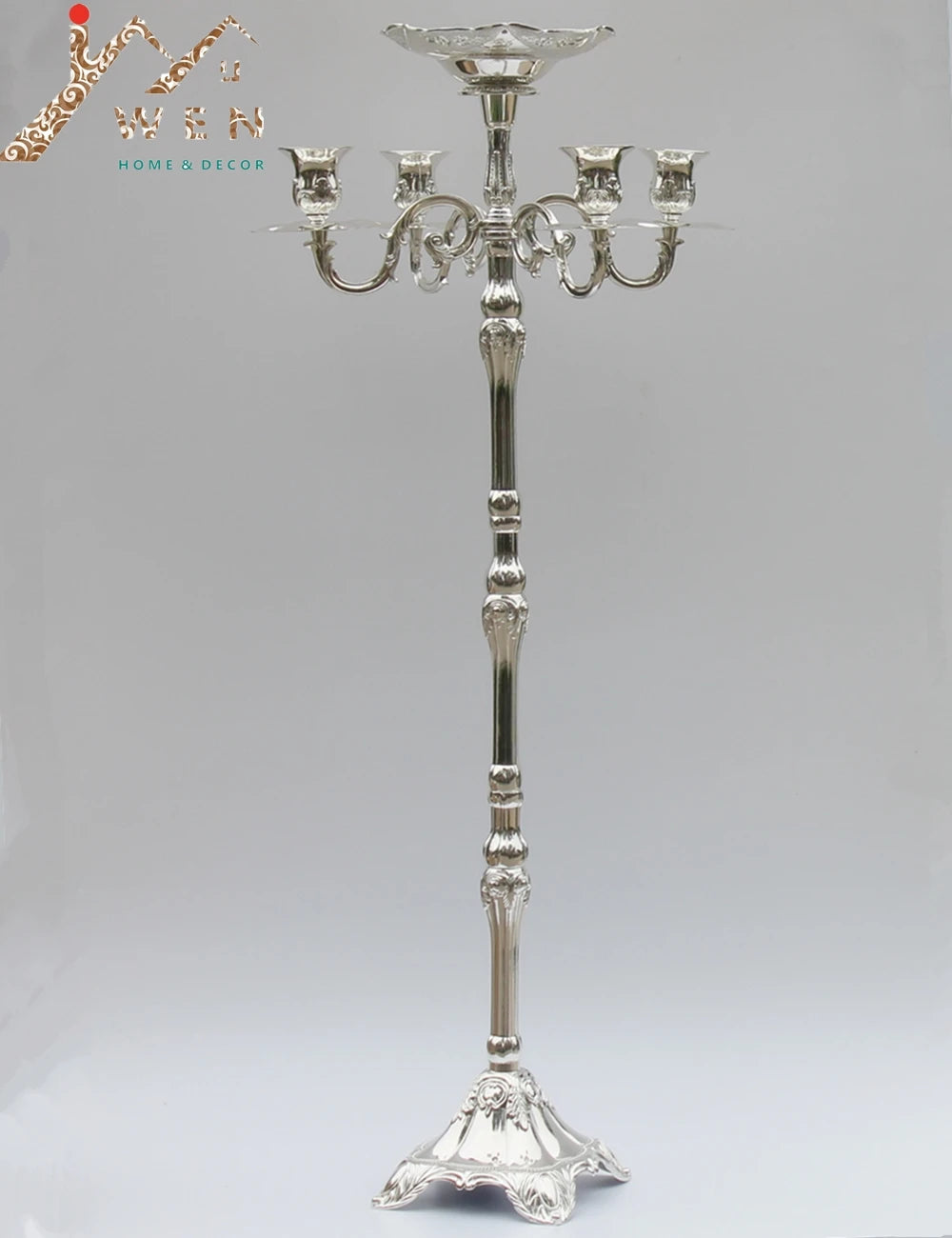 bougeoirs argent or chandeliers classiques mariage fêtes décoration élégante sculptée haute qualité