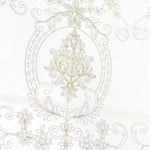 rideau fenêtre moderne floral brodé polyester blanc beige vintage