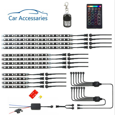 Kit de bandes néon LED RVB pour moto et voiture, contrôle vocal