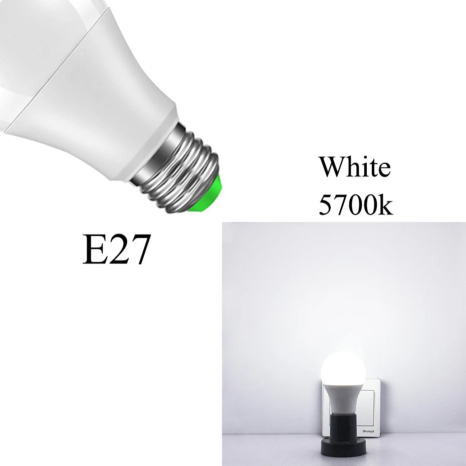 ampoule led e27 blanc moderne 9w 12w 15w sensor crépuscule veilleuse intelligente sécurité aluminium