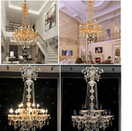 lustre crystal transparent doré motifs floraux classique baroque led 110v 220v