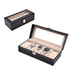 boîte rangement montres simili cuir noir 12 slots classique