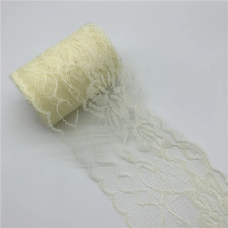 ruban dentelle brodé yards largeur 80mm polyester motifs floraux classique noir rouge vert bleu
