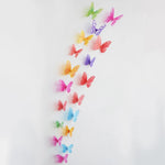 autocollants 3d papillons décoratifs maison moderne multicolore adhésifs pvc transparents réaliste chambre jardin