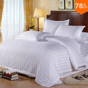 Housse de couette en coton blanc rayé pour lit, qualité hôtel 5 étoiles, 100% coton