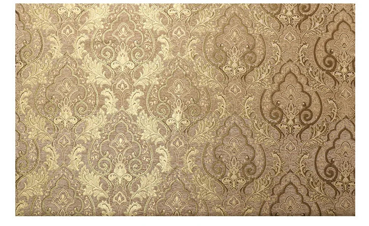 tissu brocart ornements floraux dorés rouge bleu marron beige classique 145cm biodegradable écologique