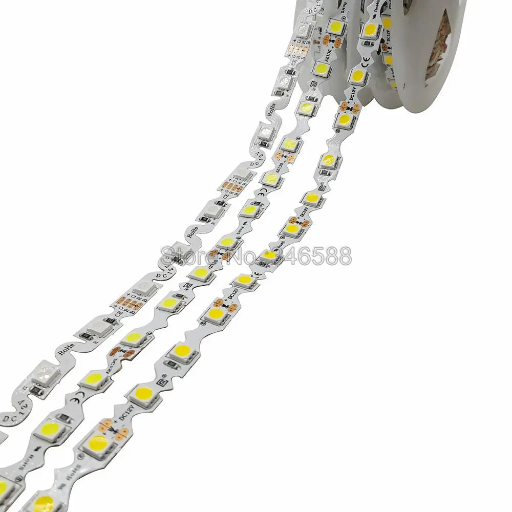 ruban led flexible blanc smd 12v 24v rgb warm white 5m 60leds/m carrés lumineux