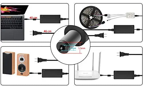 adaptateur secteur 12v dc alimentation électrique noir bande led camera cctv